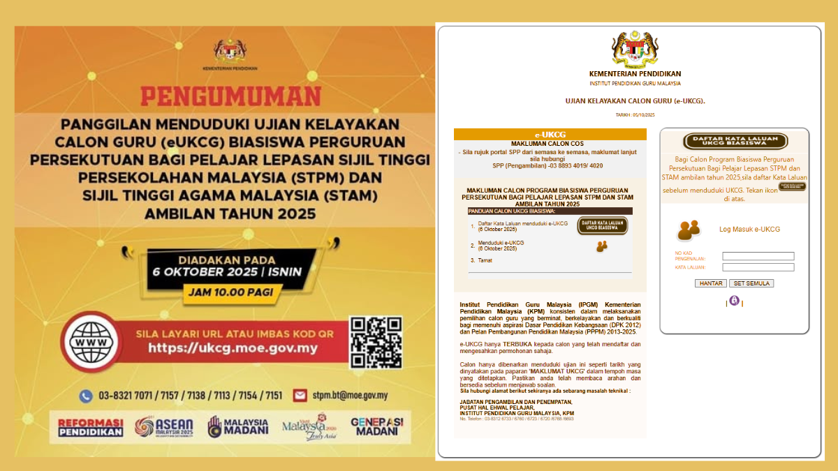 UKCG (Ujian Kelayakan Calon Guru), 6 Okt 2025