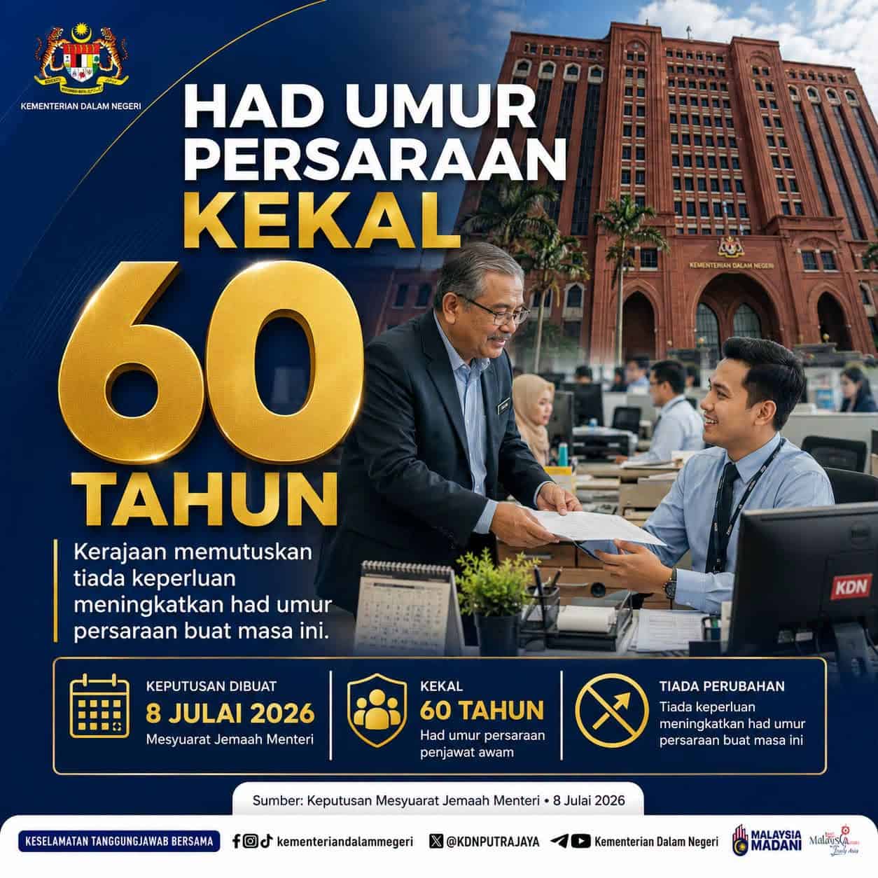 Finally Answered! Mandatory Retirement Age for Civil Servants Remains 60 Years